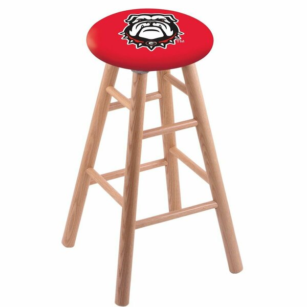 Holland Bar Stool Co Oak Bar Stool, Natural Finish, Georgia "Bulldog" Seat RC30OSNat